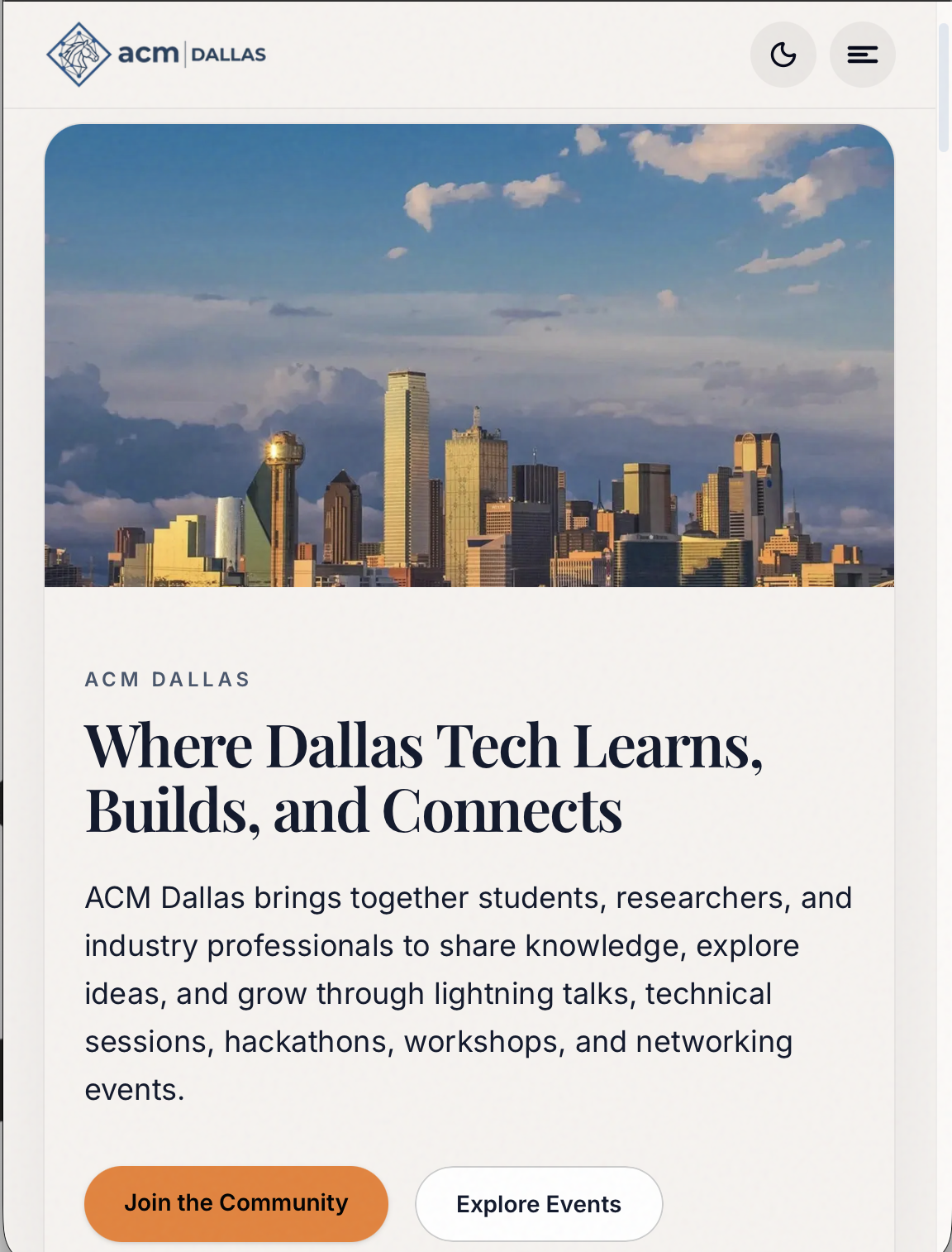 ACM DALLAS CHAPTER WEBSITE